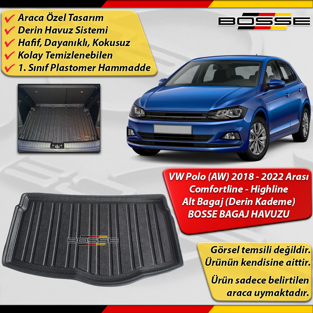 VW Polo Bagaj Havuzu Alt Bagaj (Derin Kademe) Comfortline / Highline 2018-2022 Arası BOSSE
