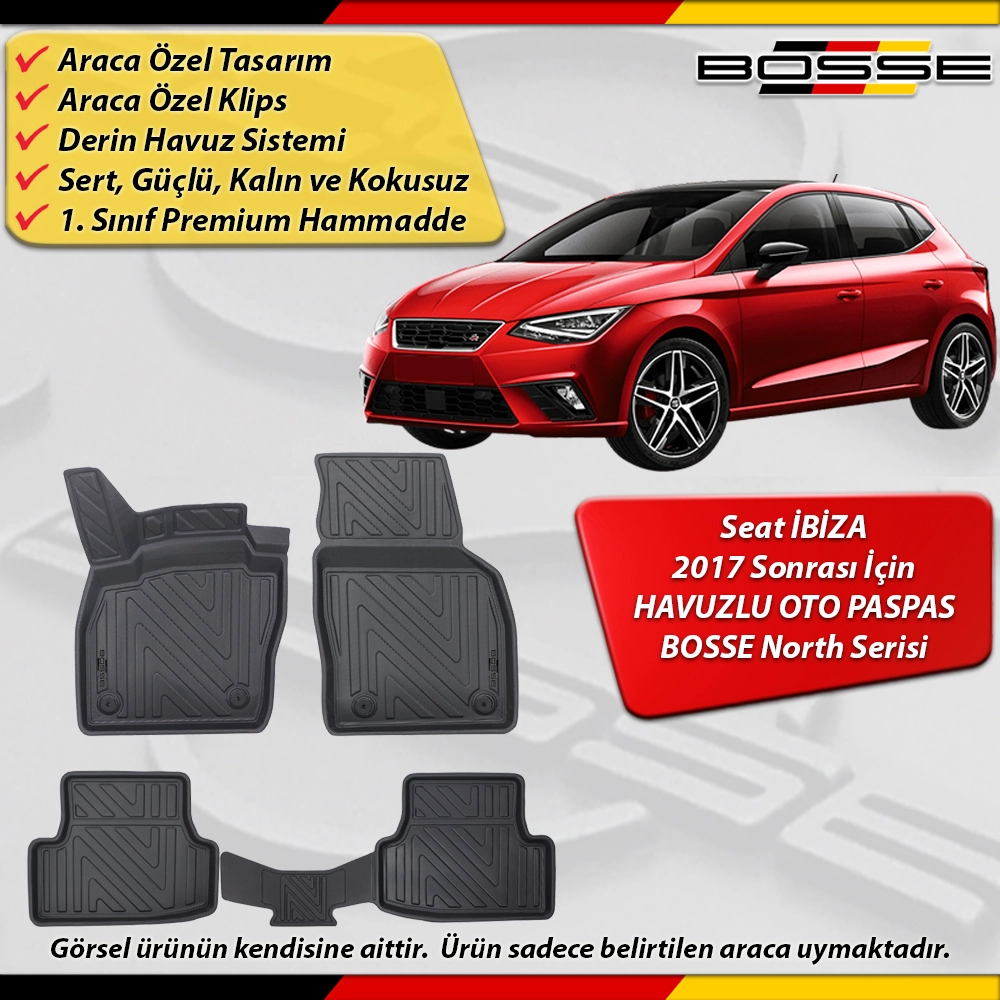 Seat ibiza Paspas Araca Özel 2017 Sonrası Derin Havuzlu North Serisi